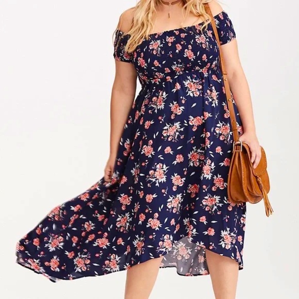 Torrid Blue floral dress size 00